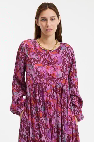 Robe longue Suzie - Violet et rouge