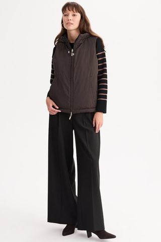 Piumino double face senza maniche - Nero e marrone