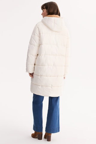 Piumino lungo double face - Avorio e taupe