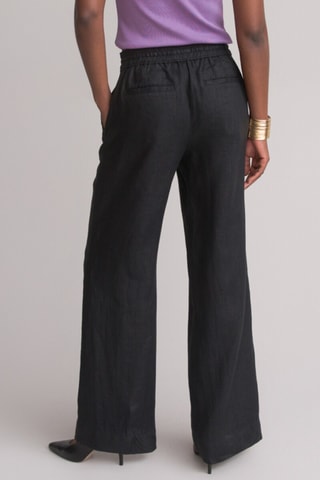 Pantaloni larghi in lino - Nero