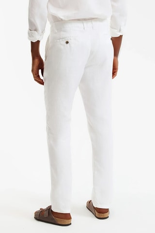 Pantaloni straight in lino Isaac - Bianco