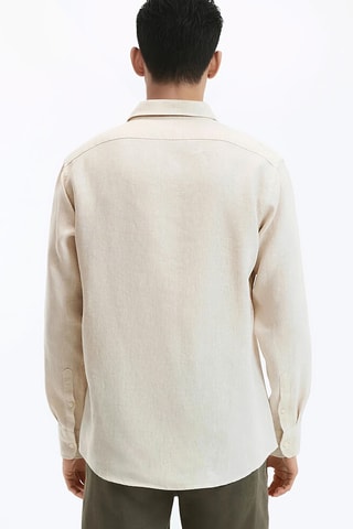 Camicia taglio dritto in lino Carl - Beige