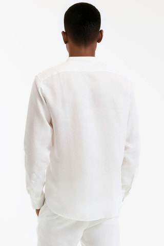 Camicia taglio dritto in lino Aurele - Bianco