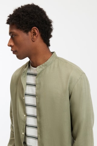 Camicia taglio dritto in lino Aurele - Verde chiaro