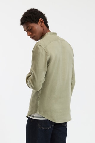 Camicia taglio dritto in lino Aurele - Verde chiaro