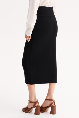 Gonna midi a vita alta - Nero