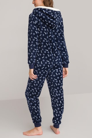 Tuta in pile con cappuccio - Navy