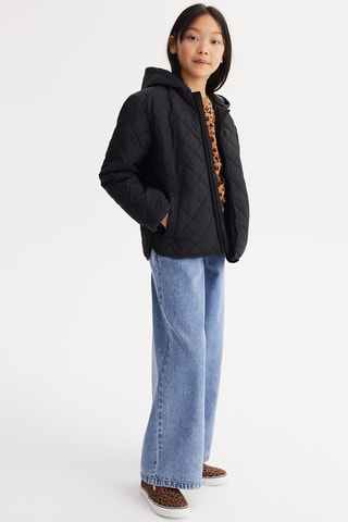 Piumino con cappuccio - Nero