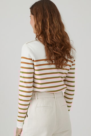 Maglia in cotone bio - Ecrù e marrone