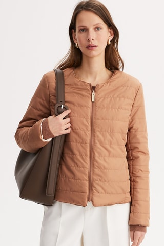 Piumino double face - Cammello ed ecrù