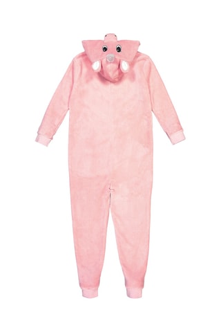 Pigiamino in pile con cappuccio - Rosa