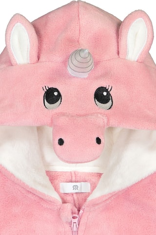 Pigiamino in pile con cappuccio - Rosa