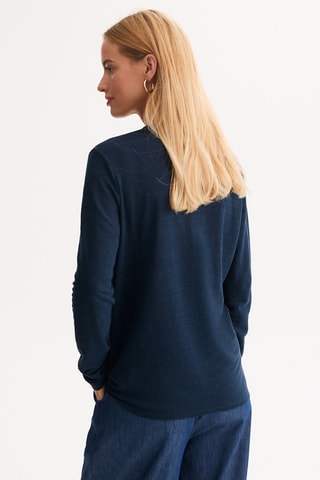 T-shirt in lino - Navy