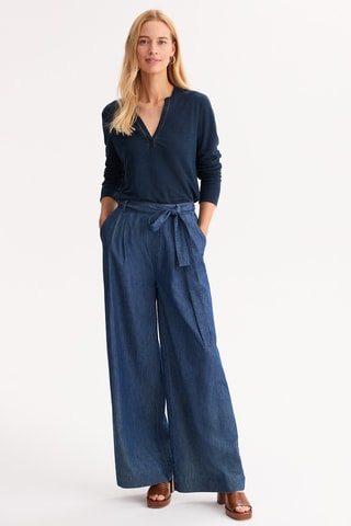 T-shirt in lino - Navy