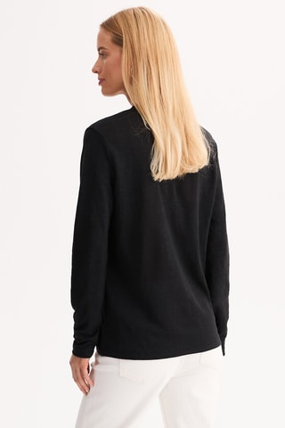 T-shirt in lino - Nero