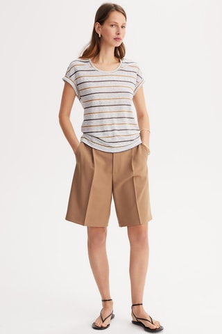 T-shirt in lino - Avorio