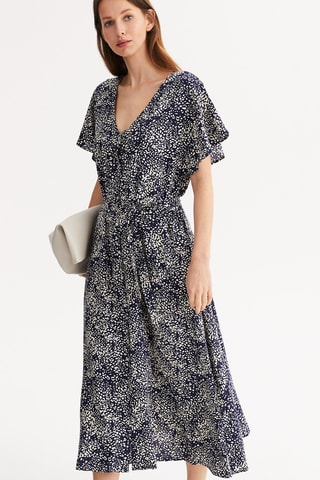 Robe longue - Bleu marine et blanc