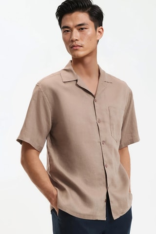 Camicia in lino - Beige scuro