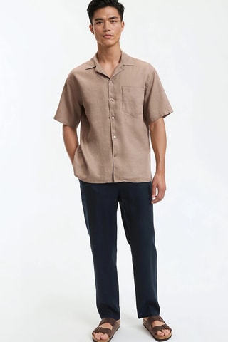 Camicia in lino - Beige scuro