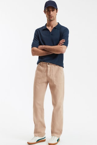 Pantaloni straight - Beige