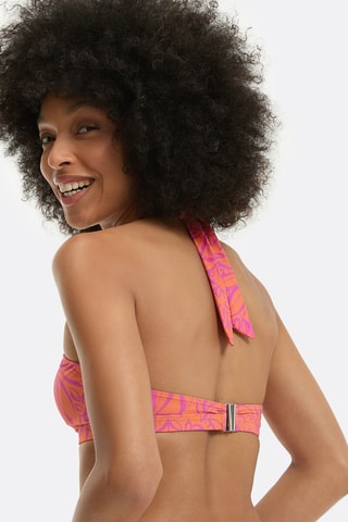 Reggiseno bikini con coppe - Arancione e rosa