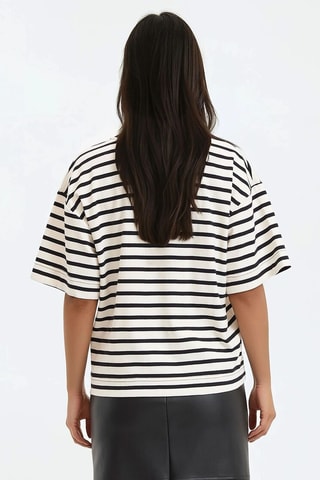 T-shirt loose - Avorio e nero