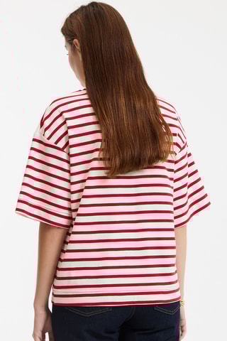 T-shirt loose - Avorio e rosso