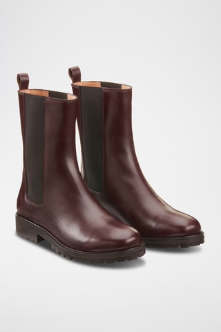 Stivaletti Beatles in pelle - Bordeaux