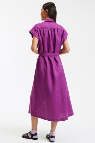 Robe chemise en lin Heloïse - Violet