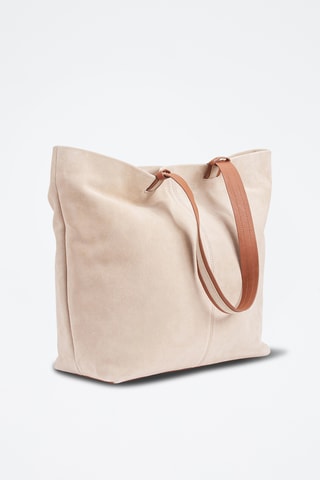 Shopping bag in pelle - Beige
