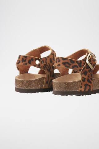 Sandali in pelle scamosciata - Marrone e nero