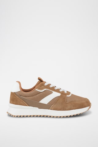 Sneakers in pelle scamosciata - Cammello