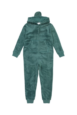 Pigiamino in pile con cappuccio - Verde