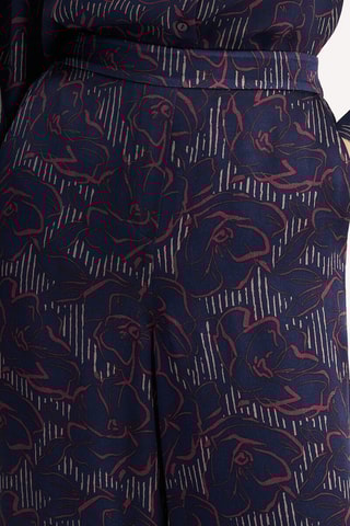 Pantaloni loose a vita alta - Navy e rosso