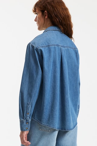 Sovracamicia in jeans Marlène - Cobalto