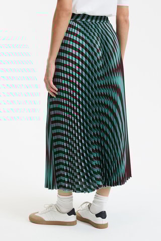 Gonna plissé - Verde smeraldo e rosso