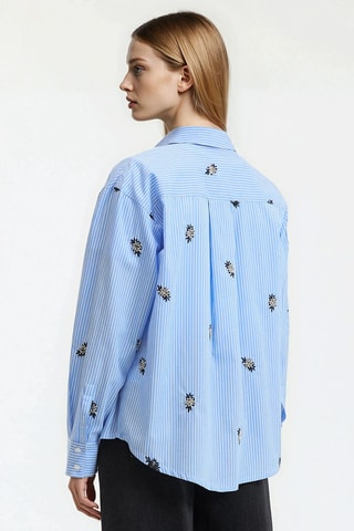 Camicia Charlène - Celeste e bianco