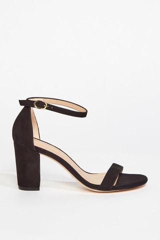 Sandalias de piel caprina nobuk de tacón Nearlynude - Negro