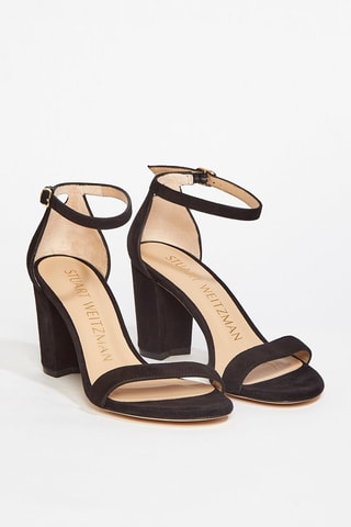 Sandalias de piel caprina nobuk de tacón Nearlynude - Negro