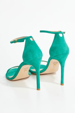 Sandalias de piel de cordero de tacón Nudistsong - Verde