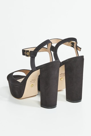 Sandalias de piel caprina nobuk de tacón Ryder - Negro