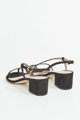 Geitennubuck Sandalen met Hak Soiree - Zwart