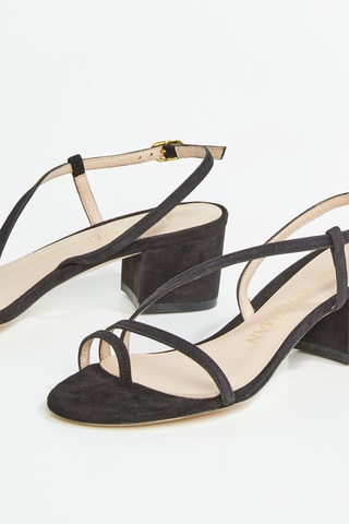 Geitennubuck Sandalen met Hak Soiree - Zwart