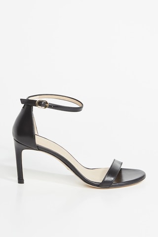 Sandalias de piel de tacón - Negro