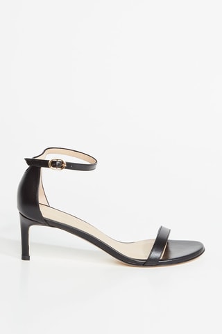 Sandales à talons en cuir - Noir