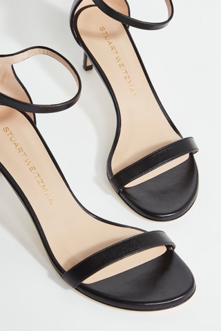 Sandales à talons en cuir - Noir