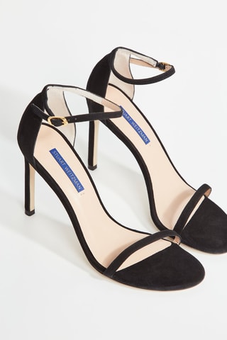 Sandalias de piel de tacón - Negro