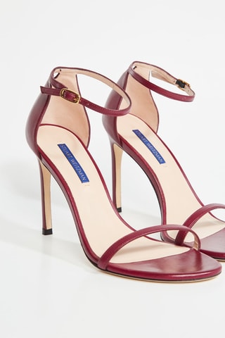 Sandalias de piel de tacón - Burdeos