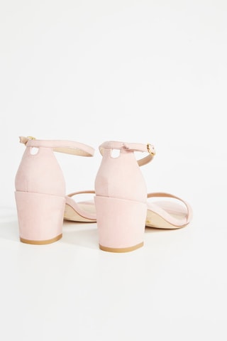 Sandalias de piel de tacón - Rosa pastel
