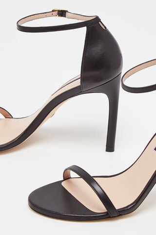 Sandalias de piel de cordero de tacón Nudistsong - Negro